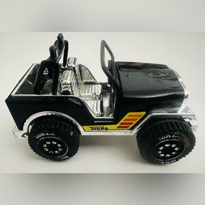 Vintage Tonka Jeep Pressed Steel Black Chrome Wheels USA 1978 5”